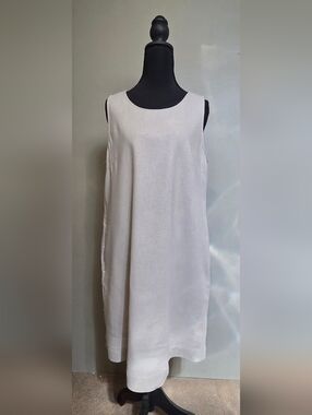 🇺🇸 SALE J. Crew Sleeveless Linen Shift Dress - Cream